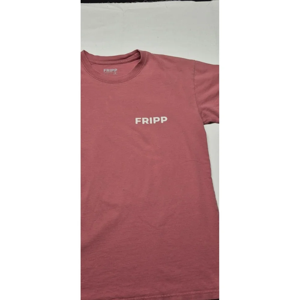 Fripp men's red dog theme short sleeve graphic t-shirt sz. S 100%‎ cotton